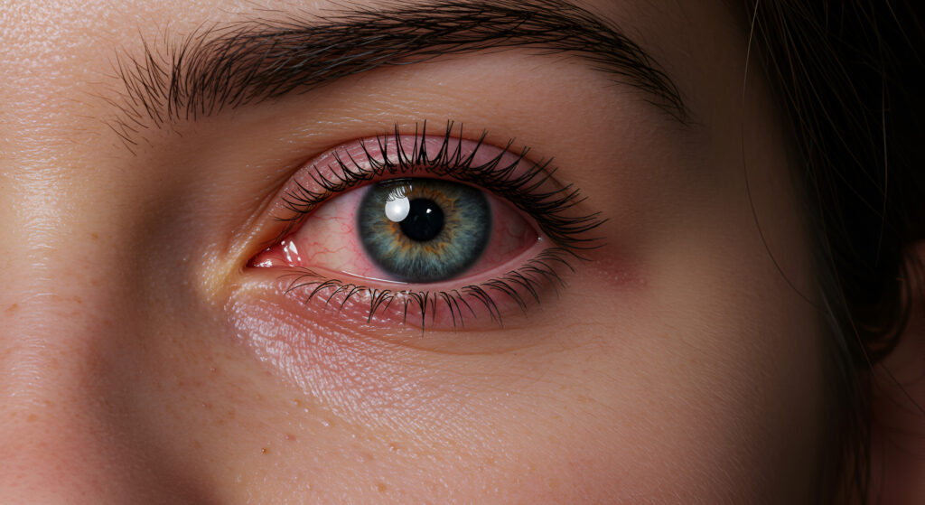 Acute bacterial conjunctivitis eye inflammation illustration