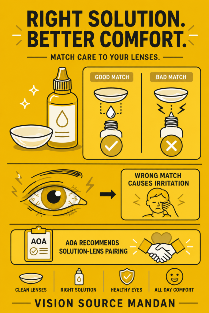 Contact Lens Discomfort When to Switch Solutions vs. When to See Your Eye Doctor - Vision Source Mandan